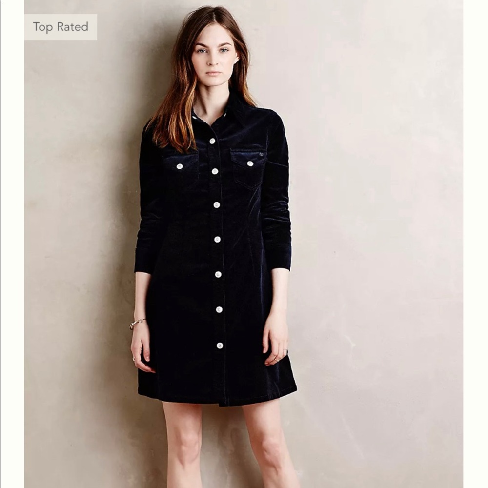 AG + ALEXA CHUNG Navy Corduroy Dress Size Small.
